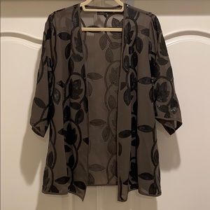 VILA Black and Gray Sheer Cardigan